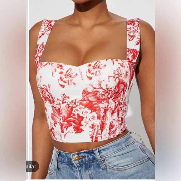 Fashion Nova Tops - Fashion nova floral corset top. Size M